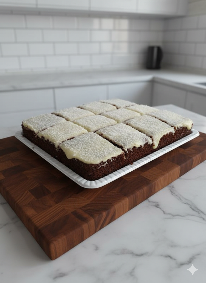 Bolo de Chocolate com Cobertura Branca