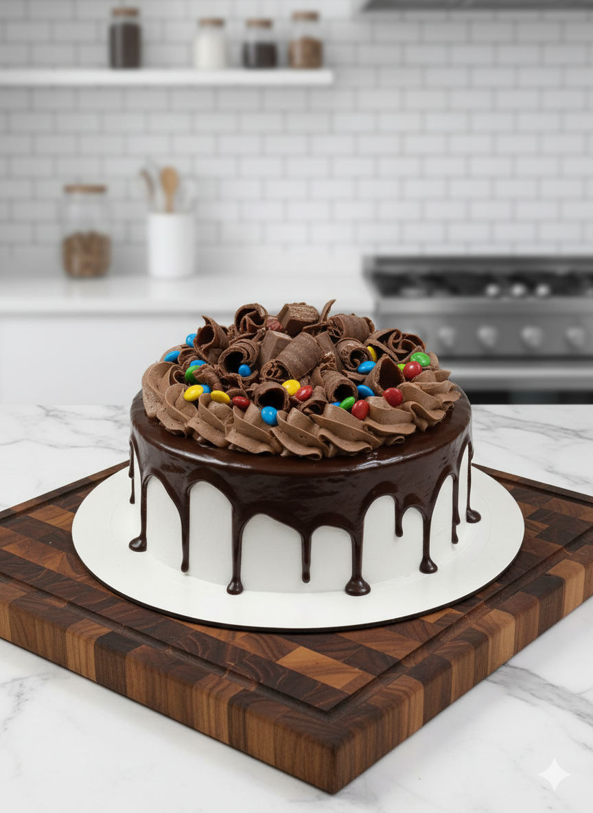 Bolo de Chocolate com Cobertura de Chocolate